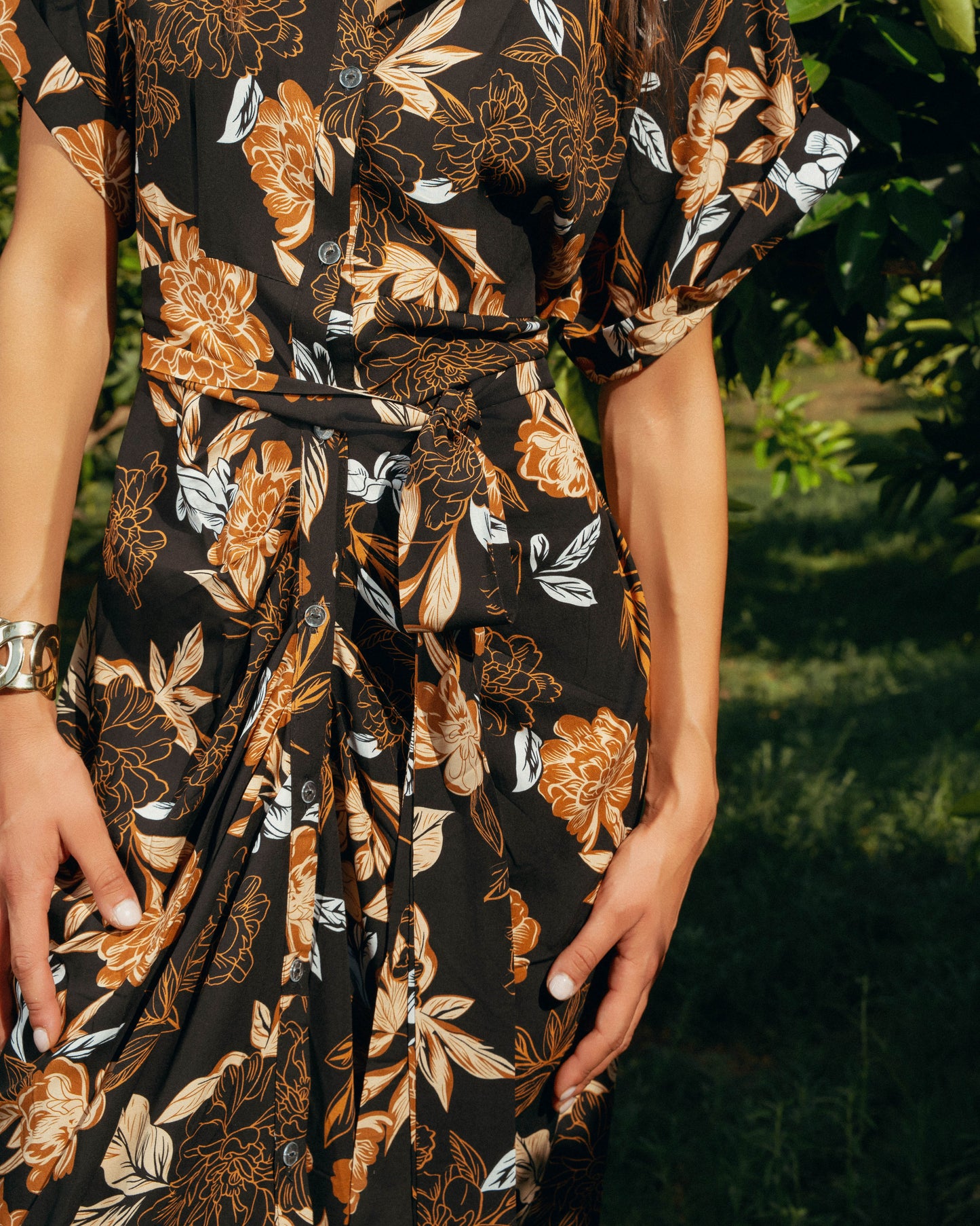 Solara Draped Midi Dress