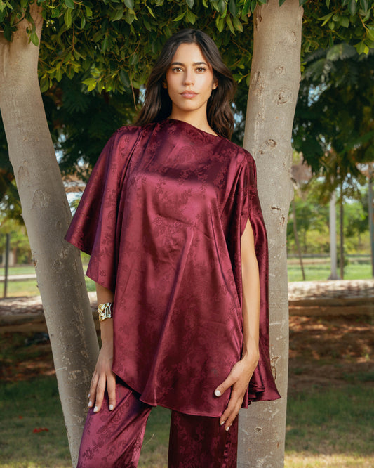 The Bordeaux Solis Satin Set