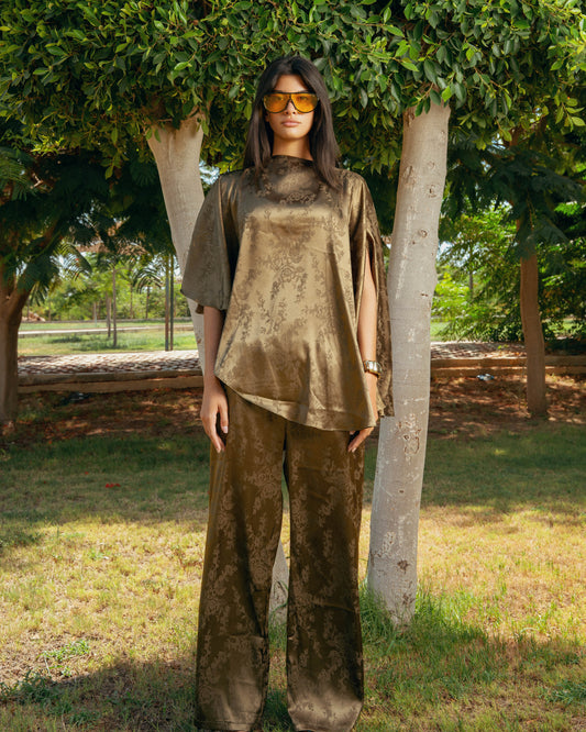 The Olive Solis Satin Set