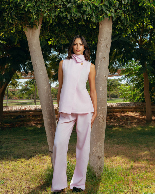 The Ray Linen Set - Blush Pink
