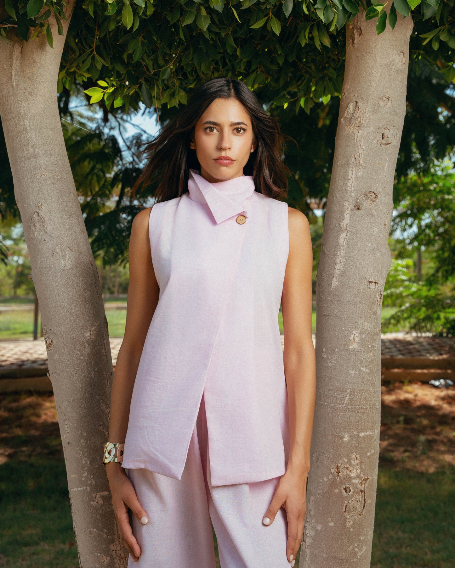The Ray Linen Set - Blush Pink