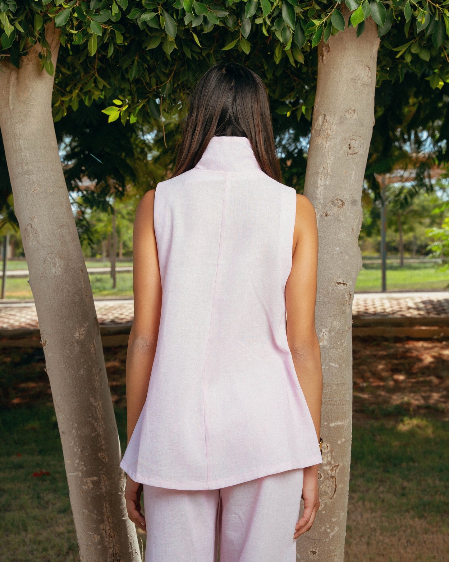 The Ray Linen Set - Blush Pink