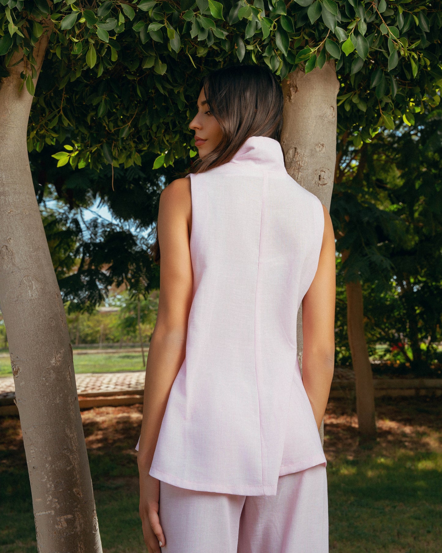 The Ray Linen Set - Blush Pink