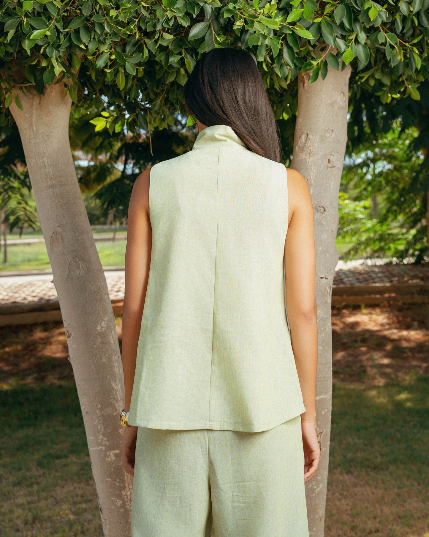 The Ray Linen Set - Lime Green