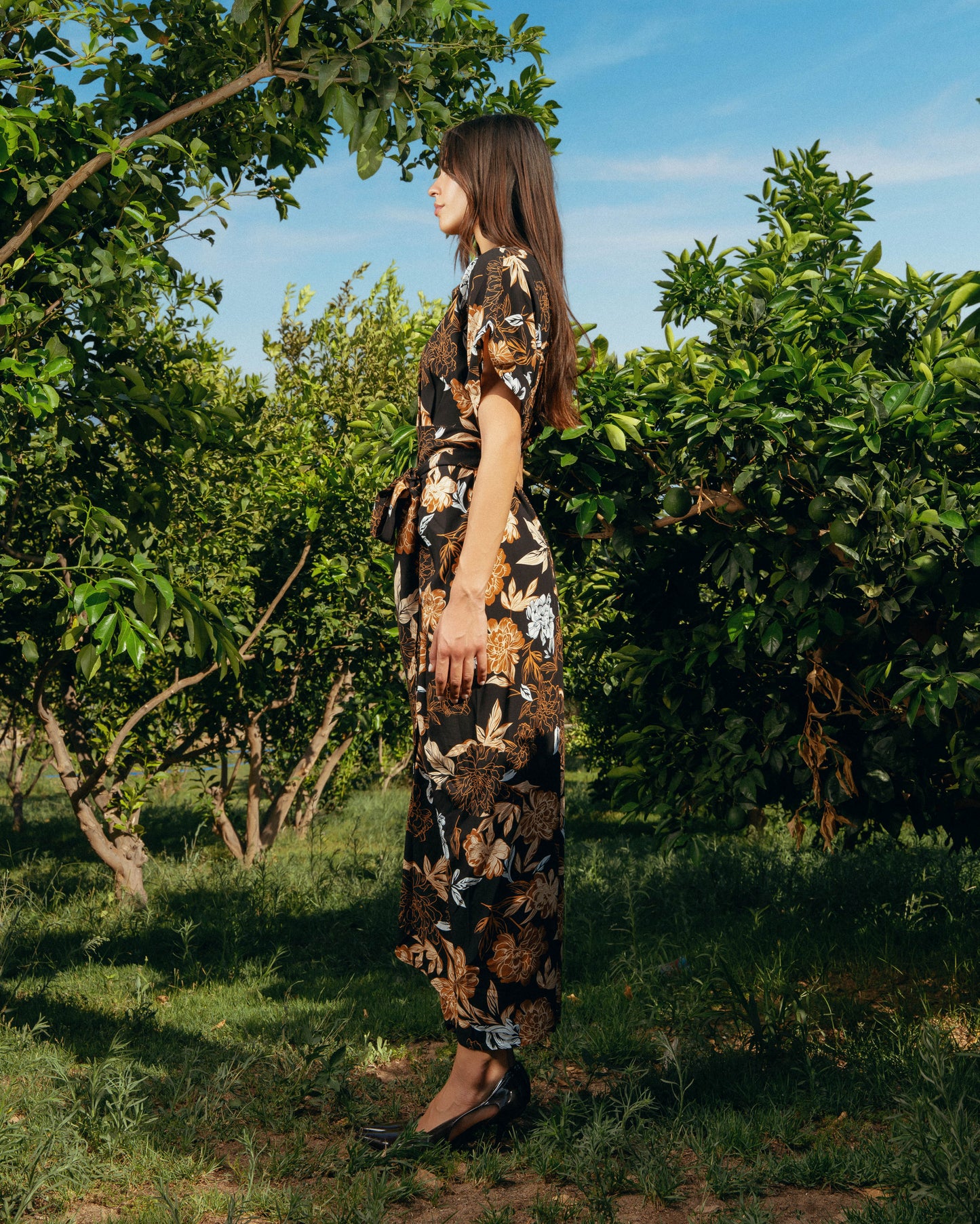 Solara Draped Midi Dress