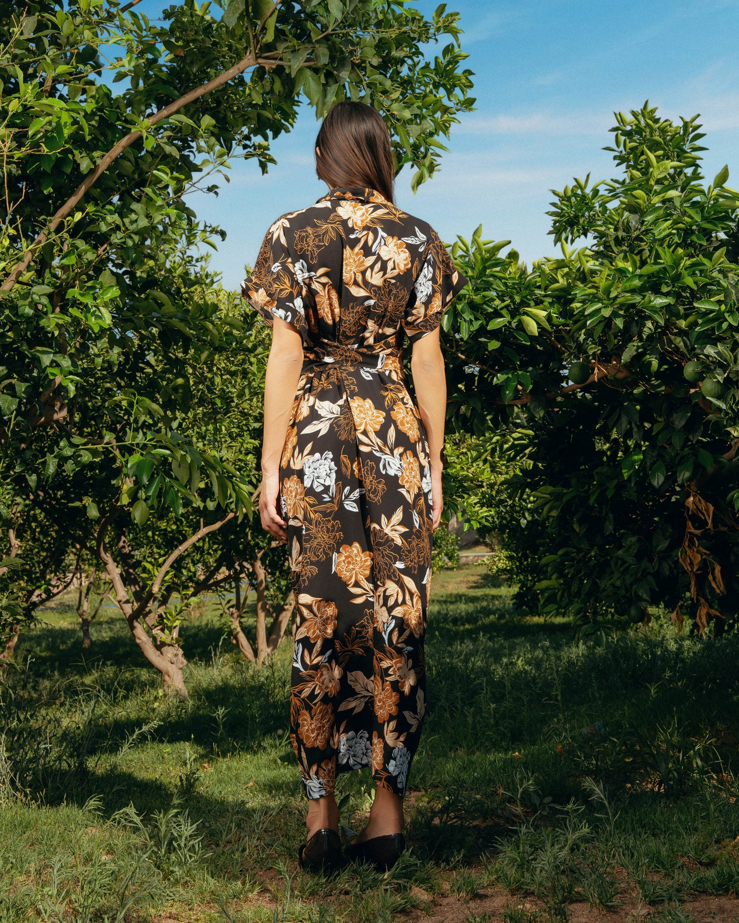 Solara Draped Midi Dress