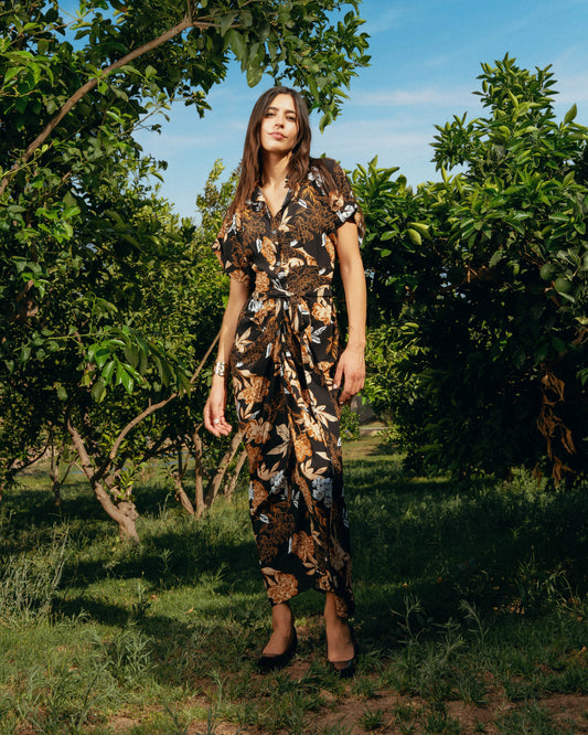 The Solara Draped Midi Dress