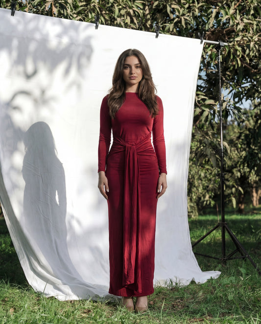 The Allure Dress - Burgundy
